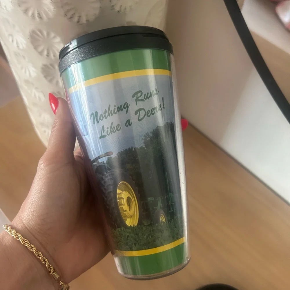 John Deere Plastic Double Walled Tumbler Mug Cup